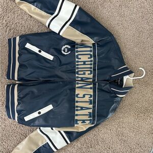 PrettyLittleThing Blue Varsity Jacket
